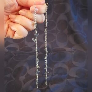 New Unique Doves Birds extra long 7.75" drop dangle earrings pierced ears Silver